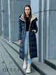 Женское зимнее длинное пальто Fodarlloy 2XL темно-синее 70672 - изображение 2