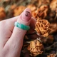 Кольцо из натурального камня Агат зеленый Высота 6 мм 17-18 р-р - изображение 1