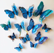 Метелики для декору 12 штук 3D Butterflies Blue - зображення 3