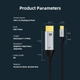 Кабель 8K/60Hz, 4K/144Hz CABLETIME USB Type-C to DisplayPort v1.4, 2m (совместим с Thunderbolt 3/4) - изображение 6