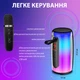 Портативна колонка Pulse 6 з мікрофоном BT/TF/FM/AUX/USB з підсвіткою 15 Вт, чорна - зображення 6