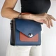 Сучасна та стильна шкіряна жіноча сумка кроссбоді Lamponi Chest one blue/coral/brown - зображення 2