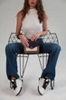 Сучасна та стильна шкіряна жіноча сумка кроссбоді Lamponi Chest one violet/beige/ivory - зображення 4