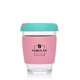 Чашка Fabulas Glass+Silicone з Кришкою Зелено-Рожева 340мл - зображення 1