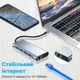 11в1 Type-C хаб для ноутбука Addap MH-13, многофункциональный разветвитель: 4 x USB 3.0 + Type-C + HDMI + VGA + Ethernet + SD + MicroSD + 3.5mm - изображение 7