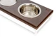 Harley&Cho Три миски на підставці Lunch Bar Brown wood + White, S - зображення 3