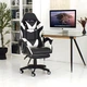 Кресло игровое GAMING CHAIR OC-810 с подставкой для ног, цвет черный/белый - изображение 3