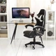 Кресло игровое GAMING CHAIR OC-810 с подставкой для ног, цвет черный/белый - изображение 6