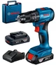 Акумуляторний ударний дриль-шурупокрут Bosch Professional GSB 185-LI з 2 акб GBA 18V 2.0Ah, з/п GAL 18V-20 у кейсі (06019K3100) - зображення 1