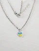 Серебряная цепочка Family Tree Jewelry Line 50 см Сердце жёлто-голубое регулируеться родированное серебро подвеска - изображение 2