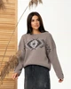Джемпер oversize MEREZHKA Етно капучіно з чорним + білим, One Size - изображение 7