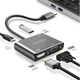 4в1: мультифункциональный адаптер для ноутбука USB Type-C хаб Addap MH-02: HDMI + VGA + USB 3,0 + USB-C PD (7768) - изображение 2