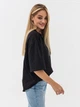 Футболка хлопковая оверсайз длинная женская Ray Oversize Unisex U0104W 2XL/3XL Черная (RAY2000000022628) - изображение 4