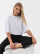 Футболка хлопковая оверсайз длинная женская Ray Oversize Unisex U0104W 2XL/3XL Белая (RAY2000000022505) - изображение 5