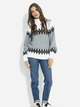 Sweter z golfem damski z moheru Fobya Turtleneck F851 S/M Beżowy (5902553692259) - obraz 3