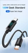 100W кабель Essager Fast Charging Digital Display type-C PD 5A з дисплеєм 2 метра - изображение 5