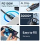 100W кабель Essager Fast Charging Digital Display type-C PD 5A з дисплеєм 2 метра - изображение 9