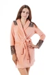 Халат женский велюровый с длинными рукавами Felisiya Lingerie Абрикосовый 73-622/170 S (2000002883012) - изображение 1