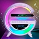 Настольная аккумуляторна смарт лампа ночник часы G-Smart RGB G 65 15W Light Sound Machine с беспроводной зарядкой и Bluetooth колонка будильник радио Белая - изображение 2