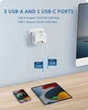 Сетевой Фильтр Тройник 7в1 LENCENT із швидкою зарядкою 3 розетки/3 USB/1TYPE-C - зображення 3