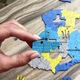 Большой Фигурный Деревянный Пазл Woods Story Карта Украины Желто-Синяя XL - изображение 9