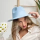 Шляпа Федора унисекс с устойчивыми полями FeltHat голубая - изображение 4
