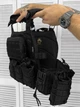 Тактическая плитоноска из Cordura 1000D с системой быстрого сброса подсумками Black - изображение 7