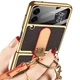 Кожаный чехол GKK with ring and strap для Samsung Galaxy Z Flip4 Brown - изображение 3