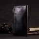 Стильный женский кошелек с монетницей снаружи из натуральной кожи GRANDE PELLE Wallet 11646 Черный - изображение 9