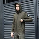 Чоловіча щільна Куртка з капюшоном Pobedov Motive SoftShell + шеврон "Прапор України" у комплекті хакі розмір S - зображення 2