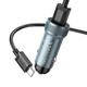 Адаптер автомобильный HOCO Z49A Level single port QC3.0 car charger set(Type-C) Metal Gray - изображение 3