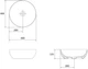 Раковина накладна на стільницю CERSANIT Larga 40 K677-044 світло-сіра матова - зображення 3