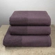 Комплект махровых полотенец Вафельный Бордюр 3шт GM Textile 50х90см, 50х90см, 70х140см 500г/м2 (Темный Виноград) - изображение 1