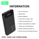 Павербанк із індикатором DENMEN DP09 10000mAh |2A/2USB| Чорний - зображення 12