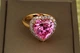 Кільце Xuping Jewelry серце океану з рожевим каменем р 17 золотисте - зображення 1