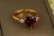 Кільце Xuping Jewelry серце з червоним каменем і краплями з боків р 16 золотисте - зображення 2