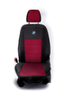 Комплект модельных чехлов AMI.AUTO из автоткани черно-красные на БМВ Е39 (BMW E39) 1995-2003 &nbsp;универсал - изображение 4