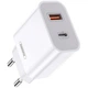 Зарядне мережеве Remax RP-U68 PD 20W+QC3.0 1USB 1Type-C 3A швидка зарядка для смартфонів, навушників, смарт-годинників Android Apple Білий - зображення 1