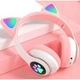 Беспроводные наушники Cat Ear YR-28 Детские с кошачьими ушками Bluetooth и RGB подсветкой Розовые - изображение 2