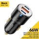 Автомобільний зарядний пристрій Essager 66W USB + Type-C Fast Charging швидка зарядка для планшета, смартфона (684748749659) - зображення 1
