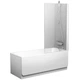 Шторка стеклянная для ванны универсальная 140x80см RAVAK CITY SLIM PVS1-80 стекло прозрачное 6мм профиль белый 79840100Z1 - изображение 1
