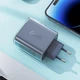 Сетевой зарядний пристрій ACEFAST A45 Sparkling series PD65W GaN (2*USB-C+USB-A) charger Mica gray - зображення 3