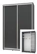 Шкаф-купе двухдверный Комфорт Мебель 150*45*240 см Графит 2 двери ДСП Стандарт - изображение 1