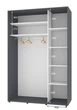 Шкаф-купе двухдверный Комфорт Мебель 150*60*240 см Графит 2 двери Зеркало Стандарт - изображение 2