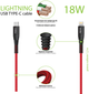 Кабель синхронізації Intaleo CBRNYTL1 Type-C to Lightning 1.2 м 18 Вт Червоний (1283126504129) - зображення 2