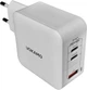 Сетевое зарядное устройство Vokamo 2xType-C, 1xUSB Spow GaN 66W White (VKM30031) - изображение 1