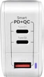 Сетевое зарядное устройство Vokamo 2xType-C, 1xUSB Spow GaN 66W White (VKM30031) - изображение 2