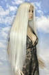 Парик на сетке PoliLy Lace Wig Super Straight тон 1001 длинный белый 100 см термостойкое волокно - изображение 5