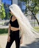 Перука на сітці Lace Wig Bohemian №1001E довгий платиновий блонд, 105 см, термостійке волокно - зображення 3