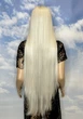 Парик на сетке PoliLy Lace Wig Super Straight тон 1001 длинный белый 100 см термостойкое волокно - изображение 7